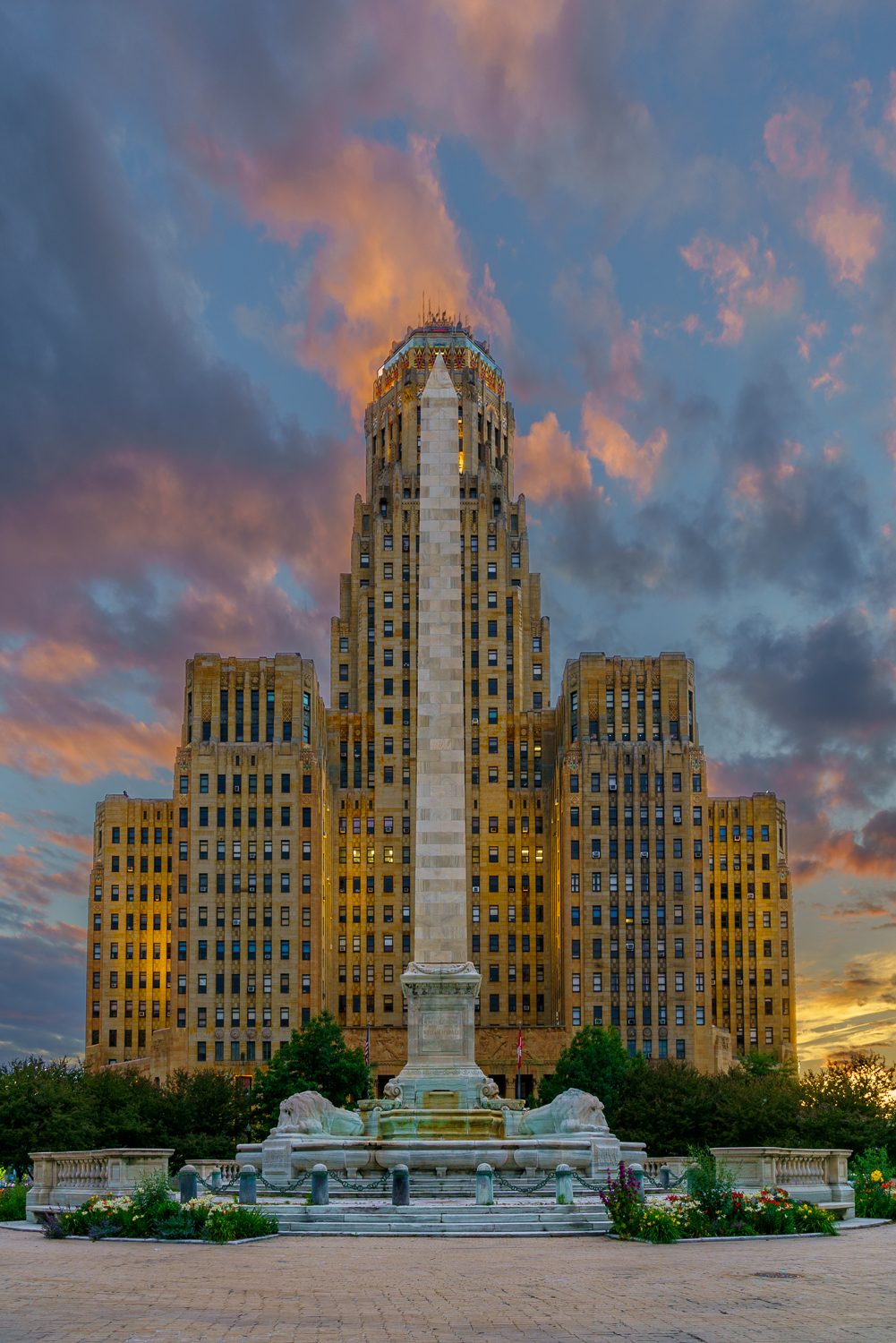 Buffalo City Hall at sunset